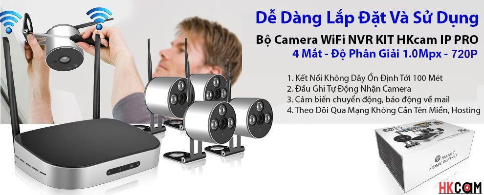 bộ camera wifi v&agrave; đầu ghi